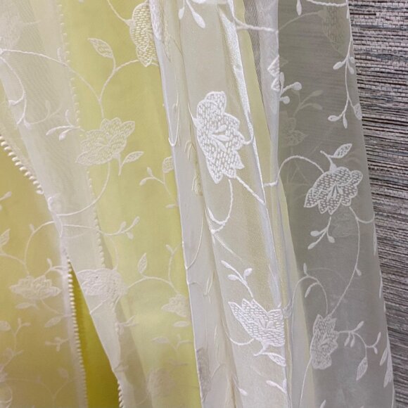 🌼 Vintage 1960s Montgomery Ward Yellow Gown w/ Sheer Overlay - - Picture 7 of 11